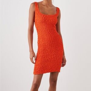 Rails Orange Textured Mini Dress